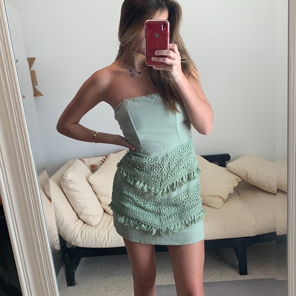 Princess Polly | Dresses | Princess Polly Green Embroidered Mini Dress |  Poshmark